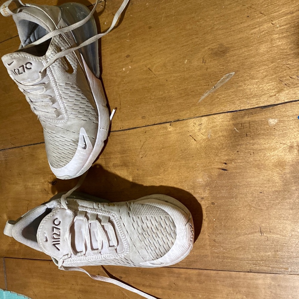 White and gold Nike air max sneakers size 6 US